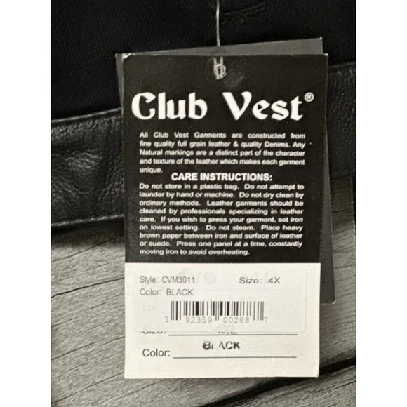 Motorcycle Mens Leather / Denim Biker Club Black New (Summer) Vest